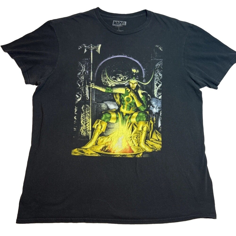 Marvel Large Black 100% Cotton  Short Sleeve Graphic Crew Neck T-Shirt